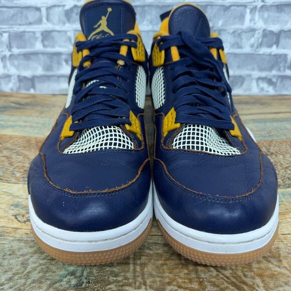 Nike Air Jordan 4 Retro Midnight Navy Metallic Gold 308497-425 Mens Size 18 Rare main image 6